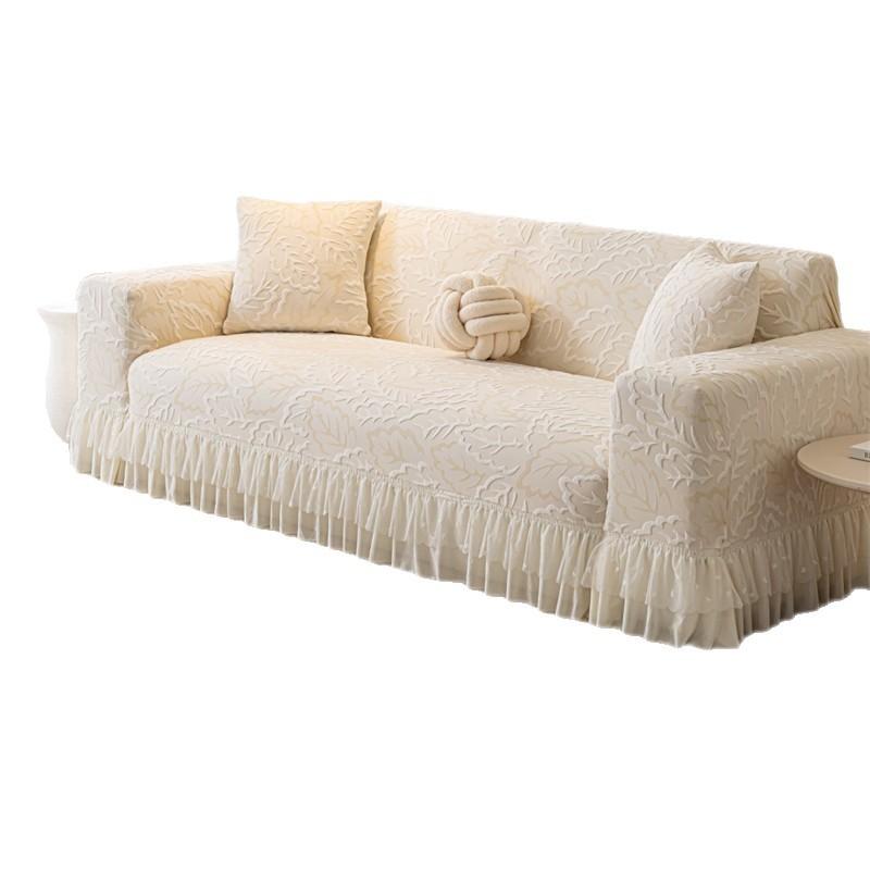 Elastic Sofa Cover All Purpose Set Suitable for All Seasons  with A High End Feel. Skirt  Straight Fleece  Hair Cover  and Anti Cat Scratch Cover