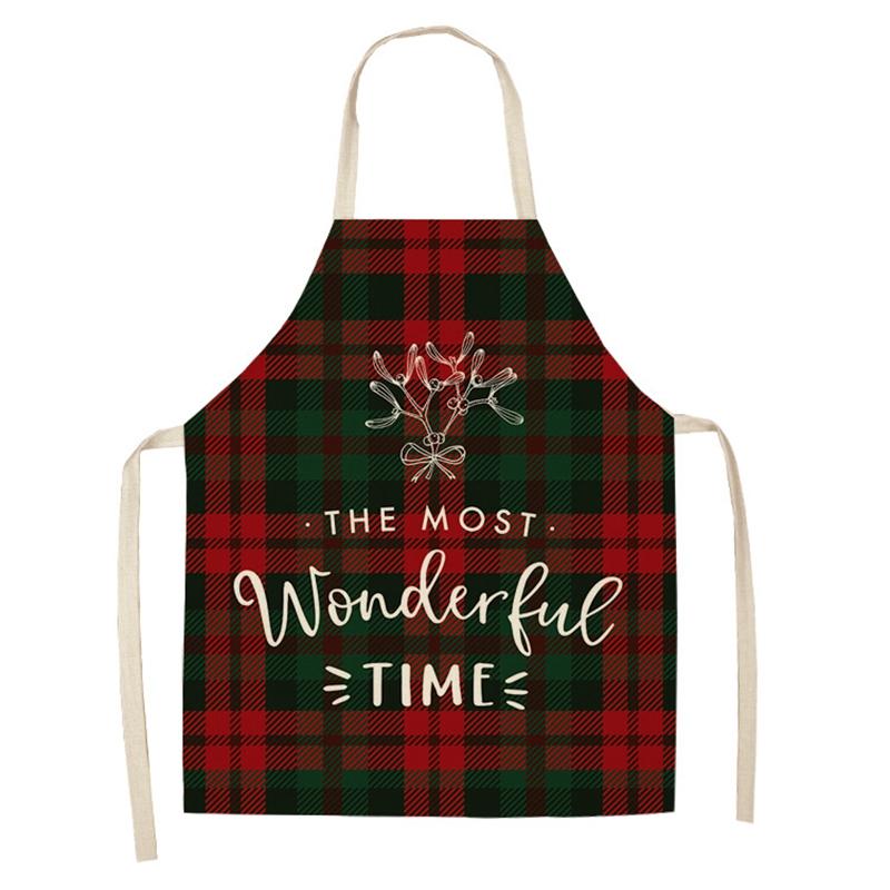 Linen Merry Christmas Apron Christmas Decorations for Home Kitchen Accessories 2025 Christmas Natal Navidad 2025 New Year Gifts