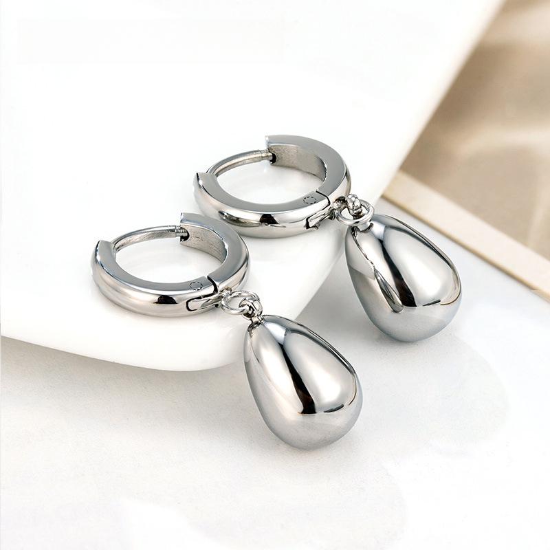 Water Drop Titanium Steel Earrings Women's High-end Earrings Niche Light Luxury Ins Jewelry