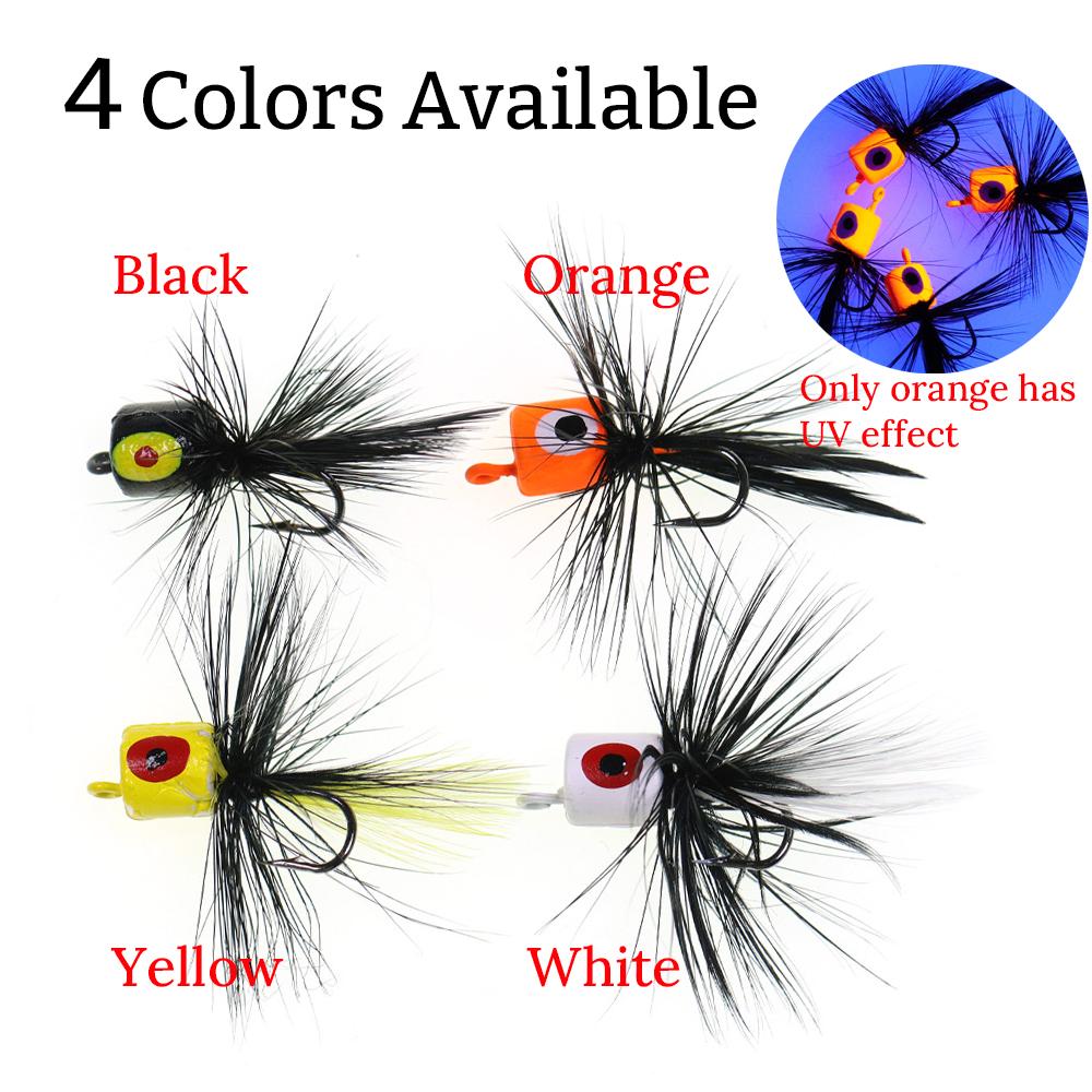 #10 Foam Popper Flies Fly Fishing Lures, Floating Topwater Dry Flies Bugs for Bass Trout Panfish Sunfish Saltwater Freshwater Bait Tackle