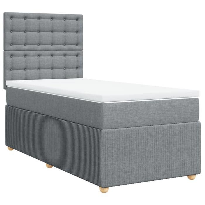 VidaXL Sommier à lattes de lit avec matelas Gris clair 100x200cm Tissu 3291981