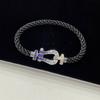 CNC Diamond-encrusted Bracelet V Gold-plated Mi Gold Color-preserving Male and Female Couples Hand Rope