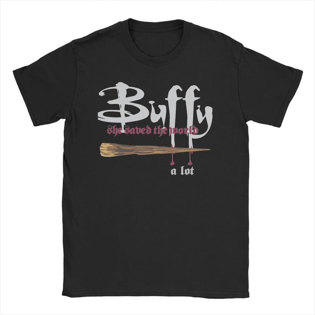 T-shirt Unisexe Femme Buffy Vampire Mashup Métal Slayer Groupe T-shirt Pur Coton Manches Courtes T-shirts Col Rond Vêtements Grande Taille