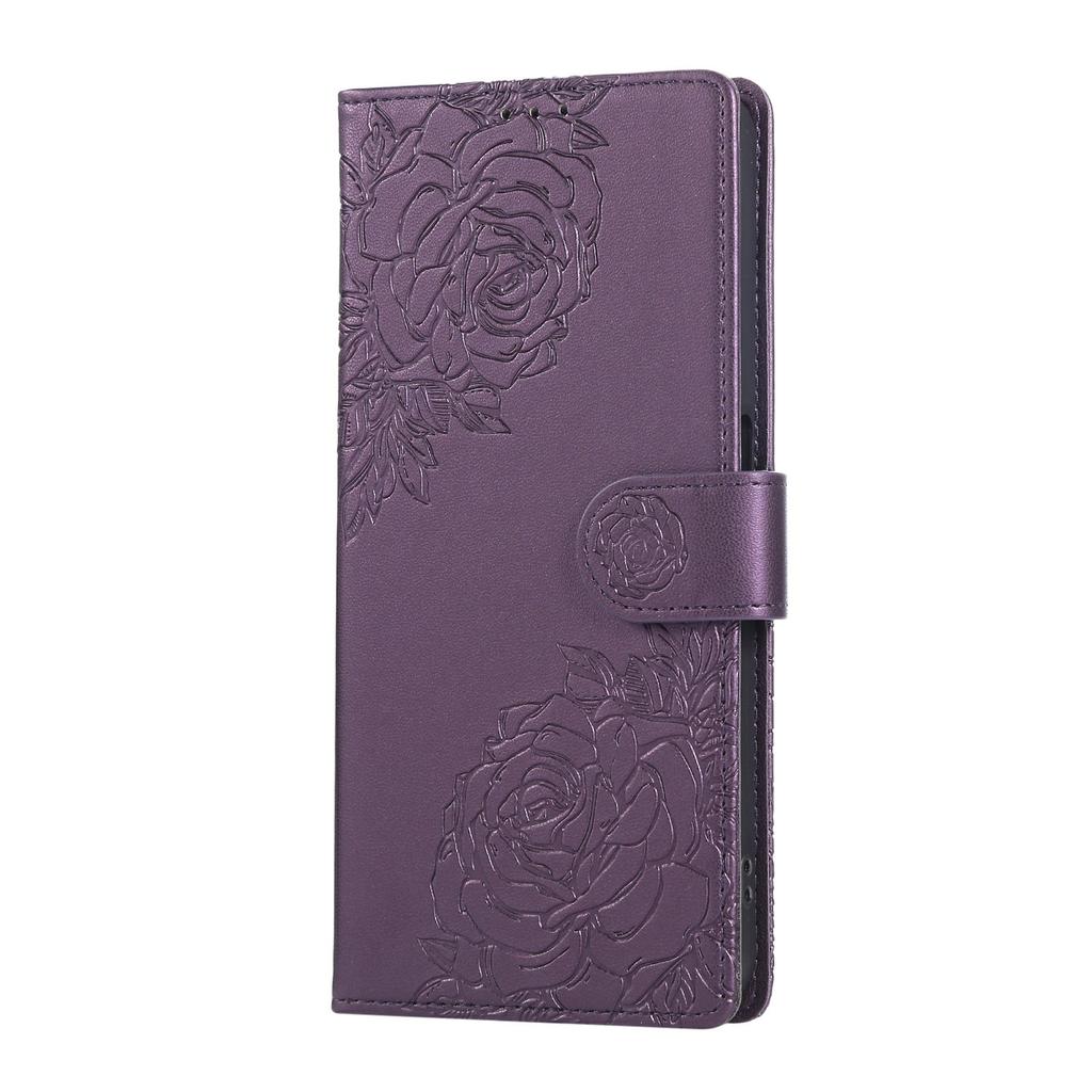 For Samsung Galaxy A23 5G (Global Version)/A23 4G Case Rose Flower PU Leather Wallet Phone Cover with 3 Card Slots