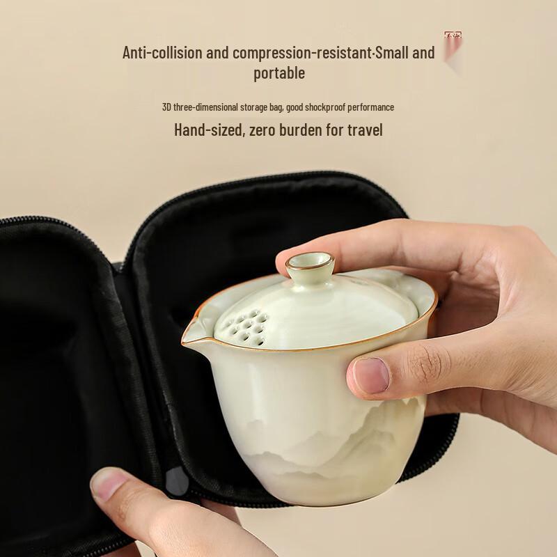 Ru Kiln Portable Ceramic Travel Tea Set