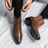 Pánské špičaté kožené boty Módní minimalistický styl kancelářský outdoor volnočasový business party pánské kvalitní boty