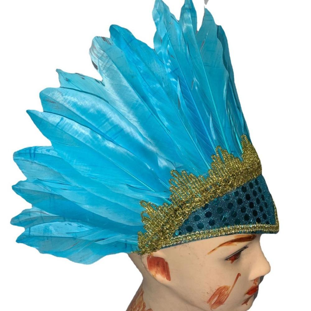 Head-mounted Feather Headdress Hair Band Carnival Costume Headwear Chief Headdress Adult Kids