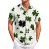 Men's Casual Short-sleeved Shirt Slim Fit Stylish Men's St. Patrick Print
