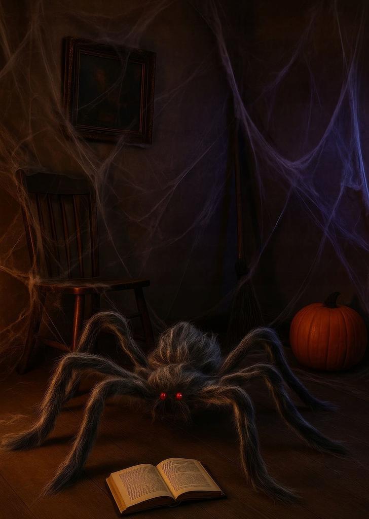 Włochaty Duży Szary Pająk Tarantula Dekoracja Ozdoba Halloween Horror 60Cm