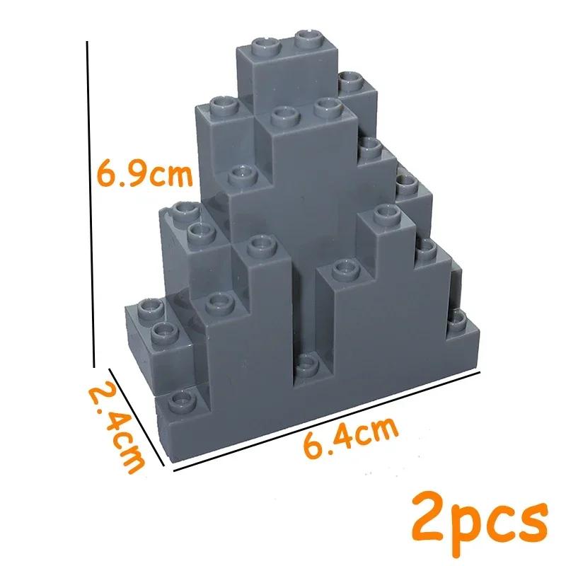 Non-Toxic Mountain House Garden Rockery Accessories Building Blocks Rock Moc City Street Panel Diy Parts Hill Stone Bricks 6083 6082 30246