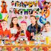 31pcs Cartoon Birthday Party Supplies, Cartoon Party Decorations Set - Cartoon Banner Cake Decorations and Cartoon Birthday Balloons for Kids
