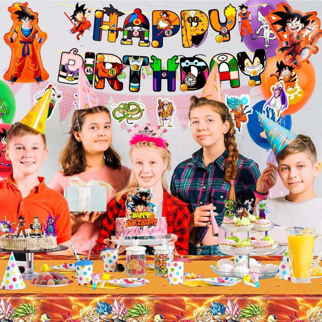 31pcs Cartoon Birthday Party Supplies, Cartoon Party Decorations Set - Cartoon Banner Cake Decorations and Cartoon Birthday Balloons for Kids