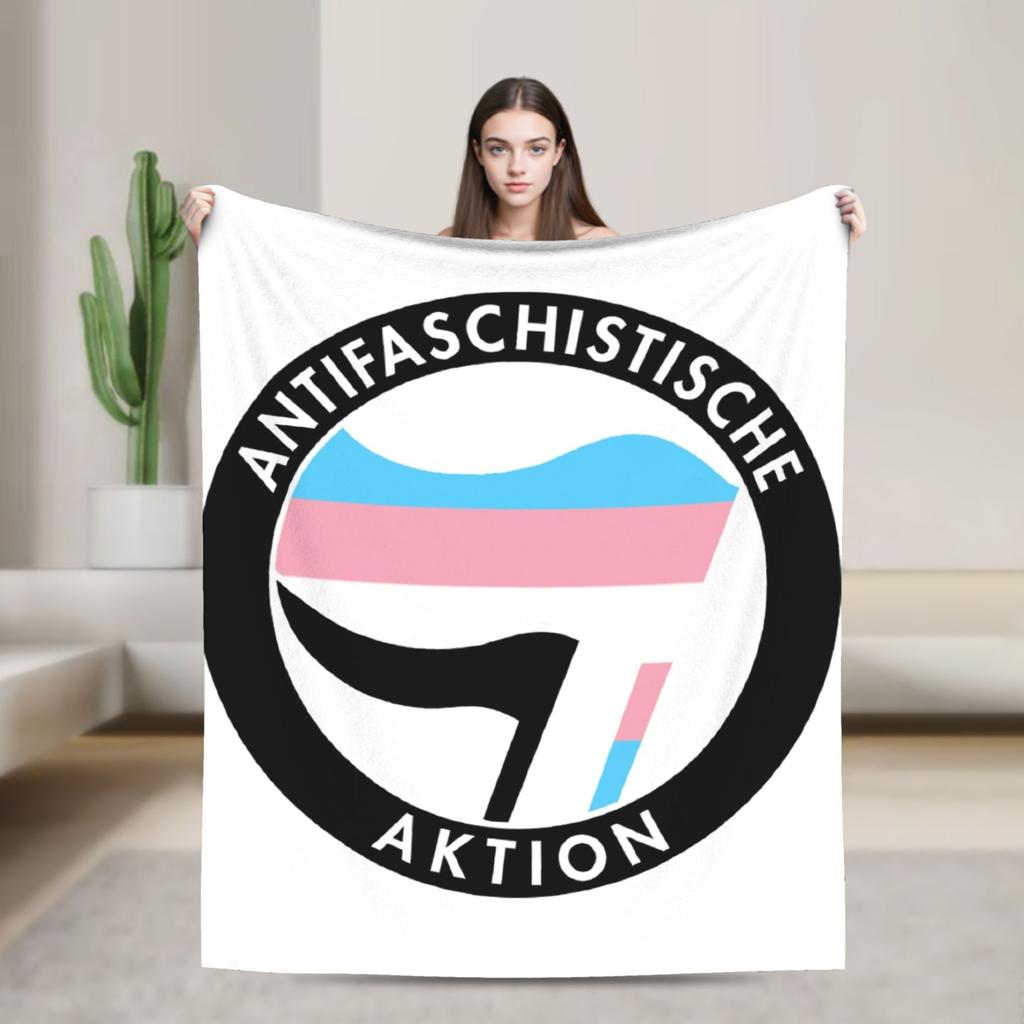 Antifaschistische Aktion Weiche Decken Camping Plüsch Überwurfdecke Flauschige Couch Sessel Flanell Tagesdecke Sofa Bettbezug