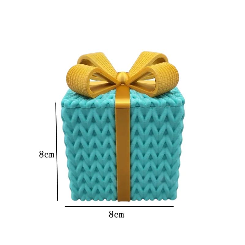 1 Stück Mini-Größe Weihnachtsgeschenkboxen mit Schleifendeckel Geschenkboxen für Weihnachtsdeko Außen Innen, Geschenkbox Neujahrsgeschenke Ornament