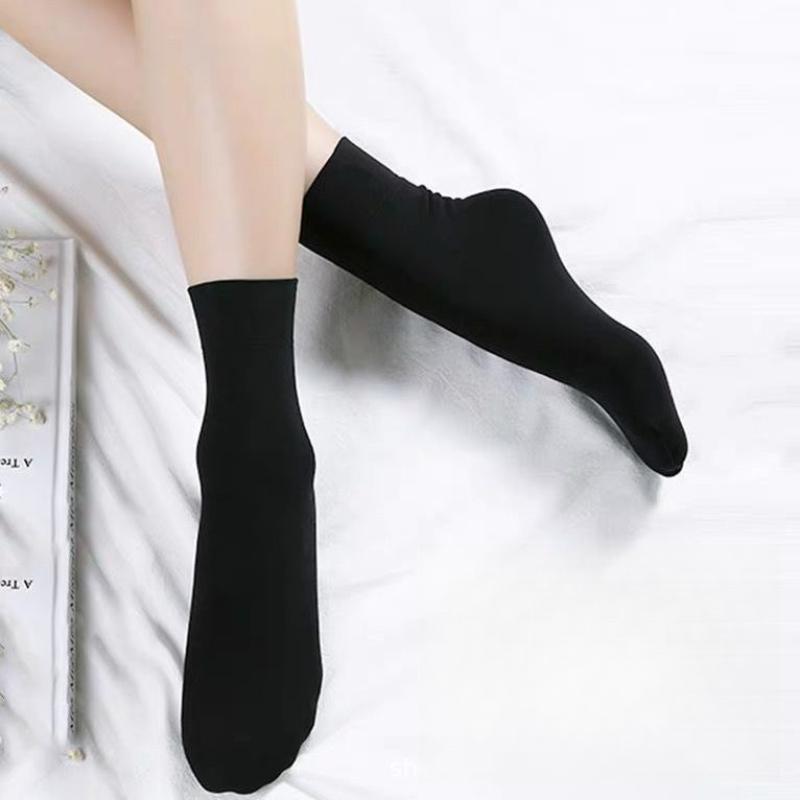 Women's Mid-Tube Short Length Socks - Thick Elastic Fabric with Breathable Comfort