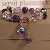 Exquisite Purple Crystal Beads Zircon Charm Bracelet for Women Girls Cute Birthday Jewelry Accessories Gifts