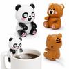 USB Rechargeable Clip-On Mini Food Cooling Fan Brown Bear Handheld Fan  for Coffee Tea Cooling