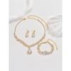 Jewelry High-end Crystal Gem Ladies Water Drop Necklace Earrings Bracelet Ring