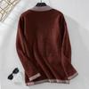 Vintage Autumn Winter Knitwear Cardigan Loose Long Sleeve V Neck Solid Color Sweater Top