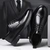 New Men's Casual Brogue Shoes Solid Color Lace Fashion Casual Platform Wedding Shoes Male Designer Business Leather Shoe Man