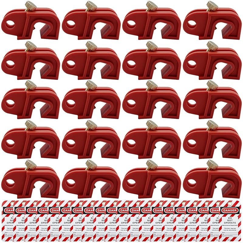 SAFBY Circuit Breaker Lockout Device - Lockout Tagout Kit 20 PCS Breakers Lockout Universal Electrical for Loto Station Lock Out Tag Out Set(20 pcs