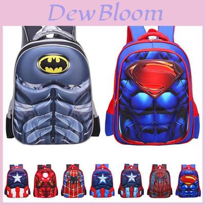 Batman Spiderman 3D Captain America Sac à dos d'école pour enfants Pour enfants Garçons