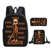 Italian Brainrot 3Pcs/Set Backpack With Messenger Bags ,Pencil Bags For Boy/Girls Best Gift 2D Flat Cartoon Student School Bags