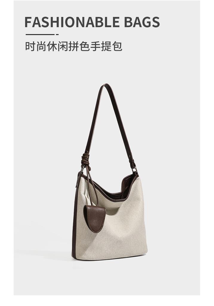 Fashion single shoulder armpit bag splicing large capacity portable women's bag high-end messenger bucket bag