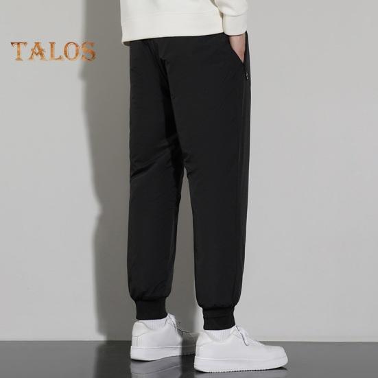 Zima Muži středního věku Kalhoty Zesílený fleece Stahovací šňůrka Pružný pas Velká velikost Udržování tepla Kapsy na zip Jednobarevné Teplé Sport Cestování Práce