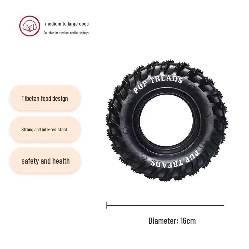 Pet Dog Toy: Durable Rubber Tire for Large Dogs - Interactive, Bite-Resistant, and Teething-Friendly