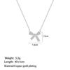 Delicate Bow Pendant Necklace Sparkling Cubic Zirconia Durable Chain Perfect For Ladies Daily Wear Gift