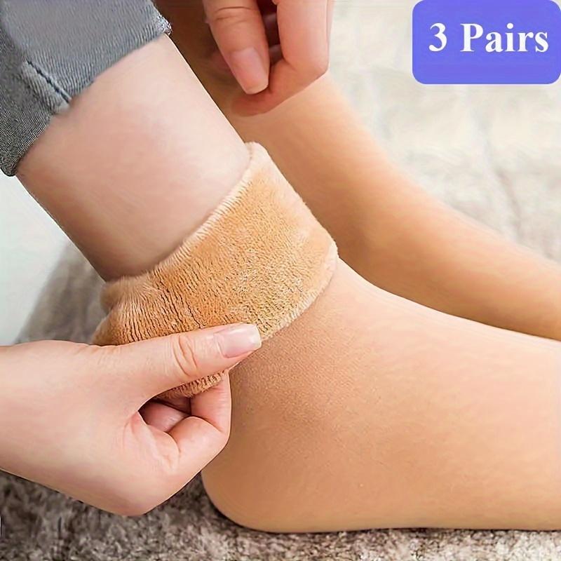 1/3/10Pairs Velvet Women Winter Warm Thicken Thermal Socks Soft Casual Solid Color Sock Wool Cashmere Home Snow Boots Floor Sock