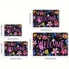 1Pcs Spring Flower Pattern Floor Mat Modern Kitchen Polyester Rug, Non-Slip Colorful Indoor Carpet, For Home Bathroom Bedroom Living Room Decor