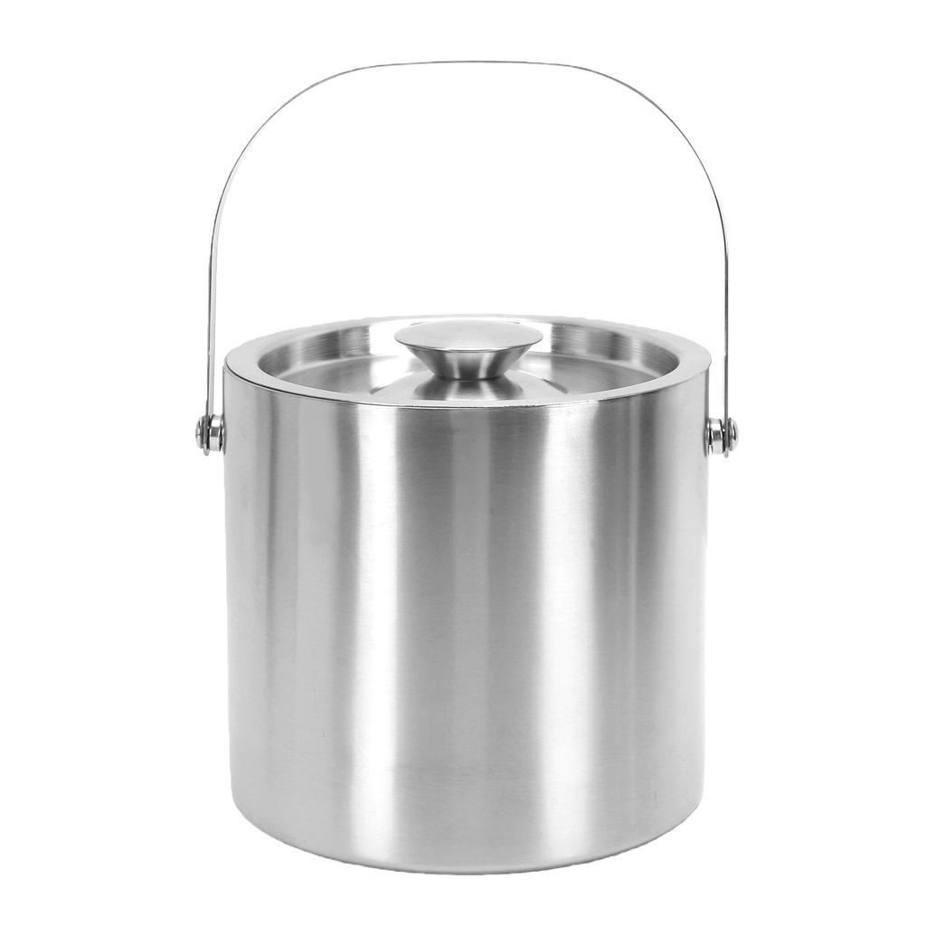 Ice Bucket with Lid 3L Stainless Steel Double Wall Insulated Ice Bucket Wine Drink Container Holder for Beer Cocktail