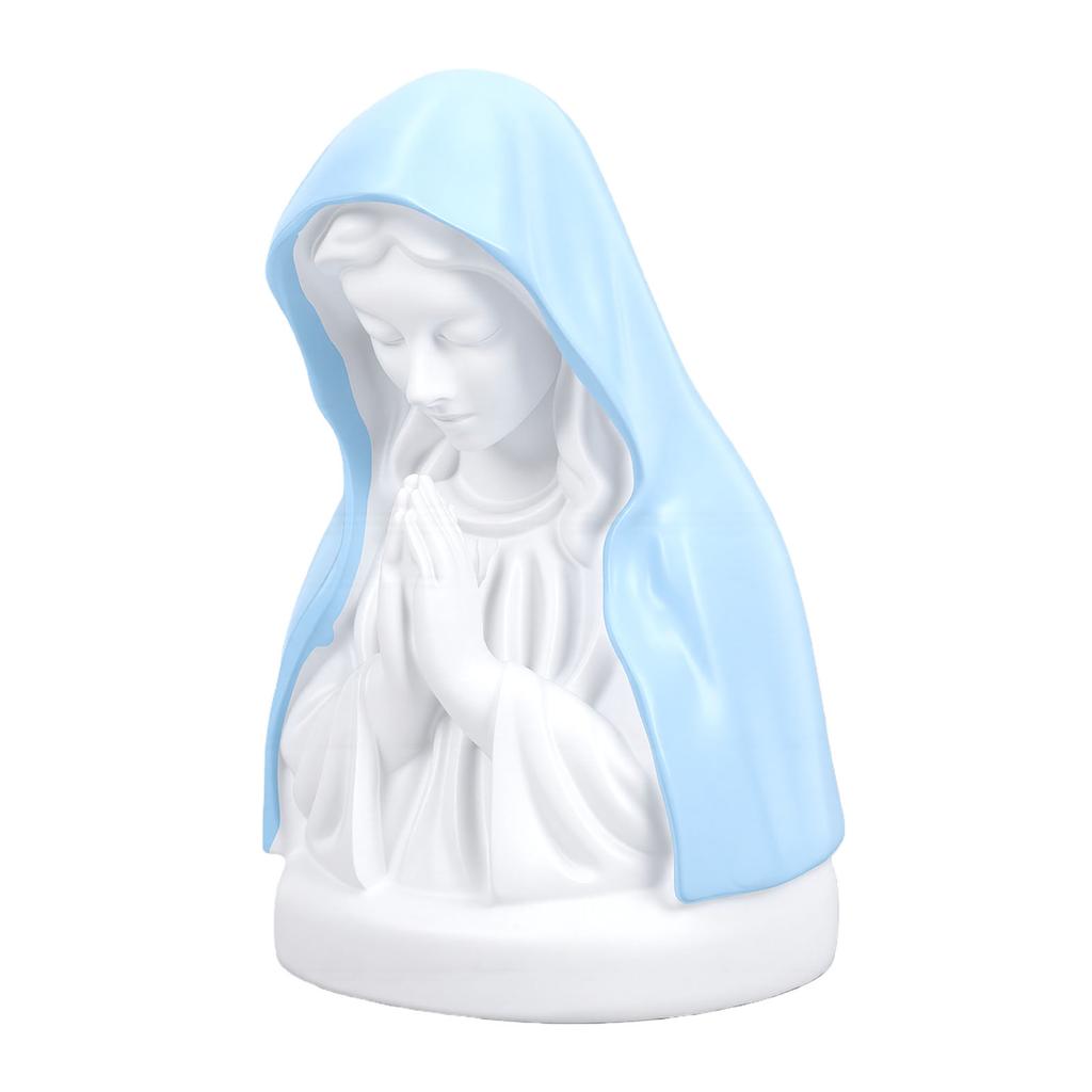 Virgin Mary Pray Night Light Resin Statue Desk Lamp for Bedside Table Bedroom Decoration