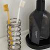 1pcsSpring Stainless Steel Cylindrical Toothbrush Stand Toothpaste Holder Shelves Storage Organizer Kitchen Bathroom Accessories