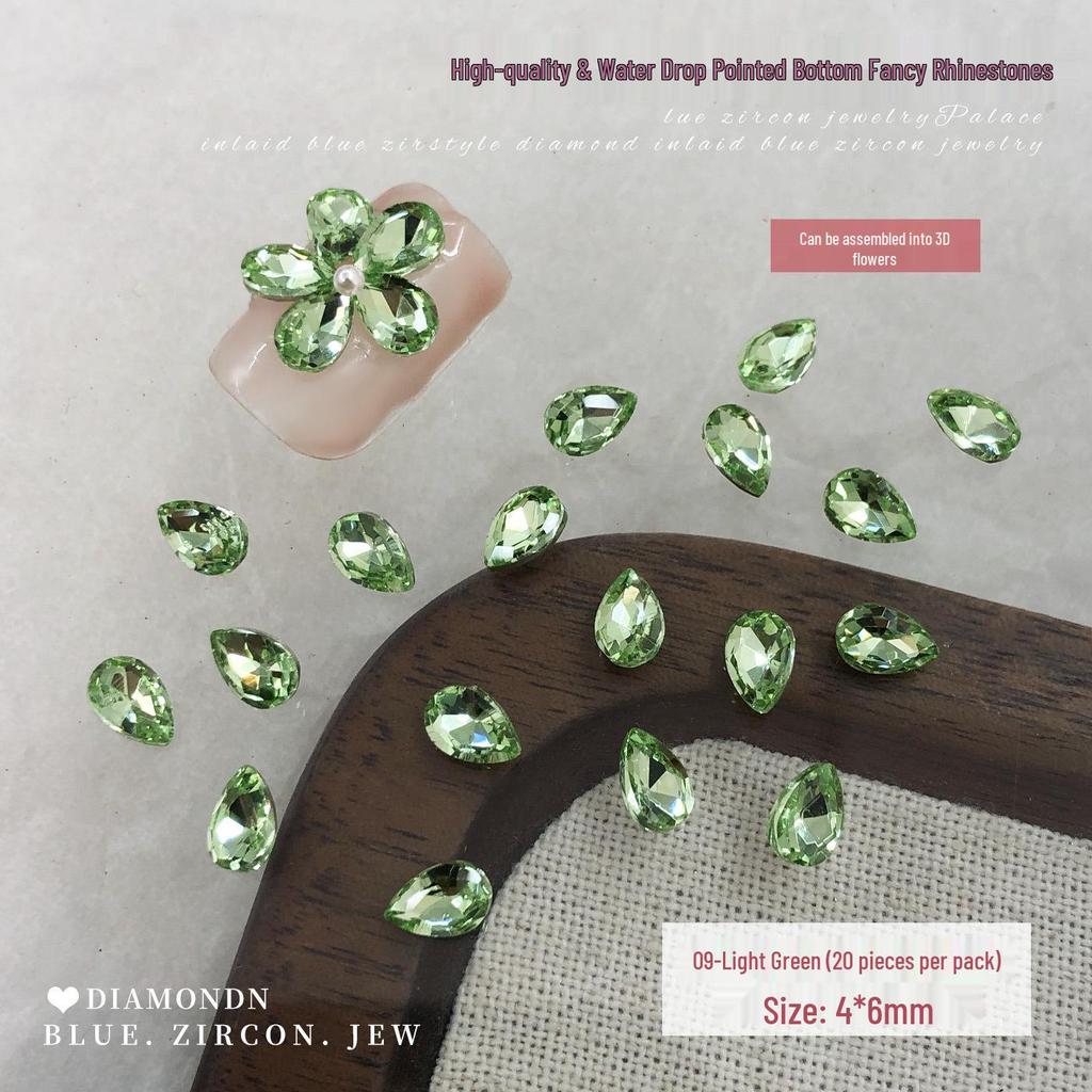 Peony Rhinestone Nail Art: Sparkling Crystal Five-Petal Flower Press-On Decorations