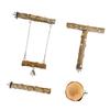 J0MC 4pcs Parrot Perches Set Swing Chew Toy For Bird Climbing Beak Trimming