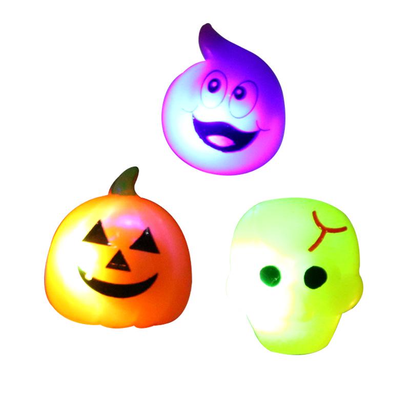 Halloween Luminous Finger Lights & Pumpkin Bat Rings for Kids