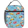Kids Lunch Bag Childish Cars Trucks Insulated Lunch Bags For Boys Girls Back To School, Reusable Thermal Cooler Lunch Box Tote
