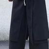 Yousheng Men's Loose Fit Pants Hip-Hop Wide Leg Pants with Pockets Casual Black Layered Pants for Everyday Wear Street