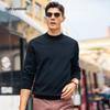 Men's Semi-High Collar Long Sleeve Wool Blend T-Shirt