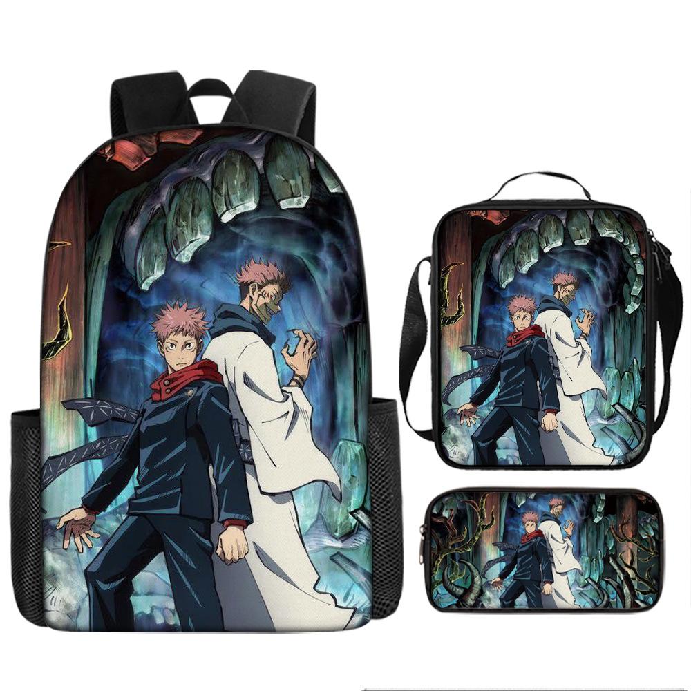 Spell Return Battle School Bag Elementary School Student Animation Backpack Large Capacity Three-piece Set