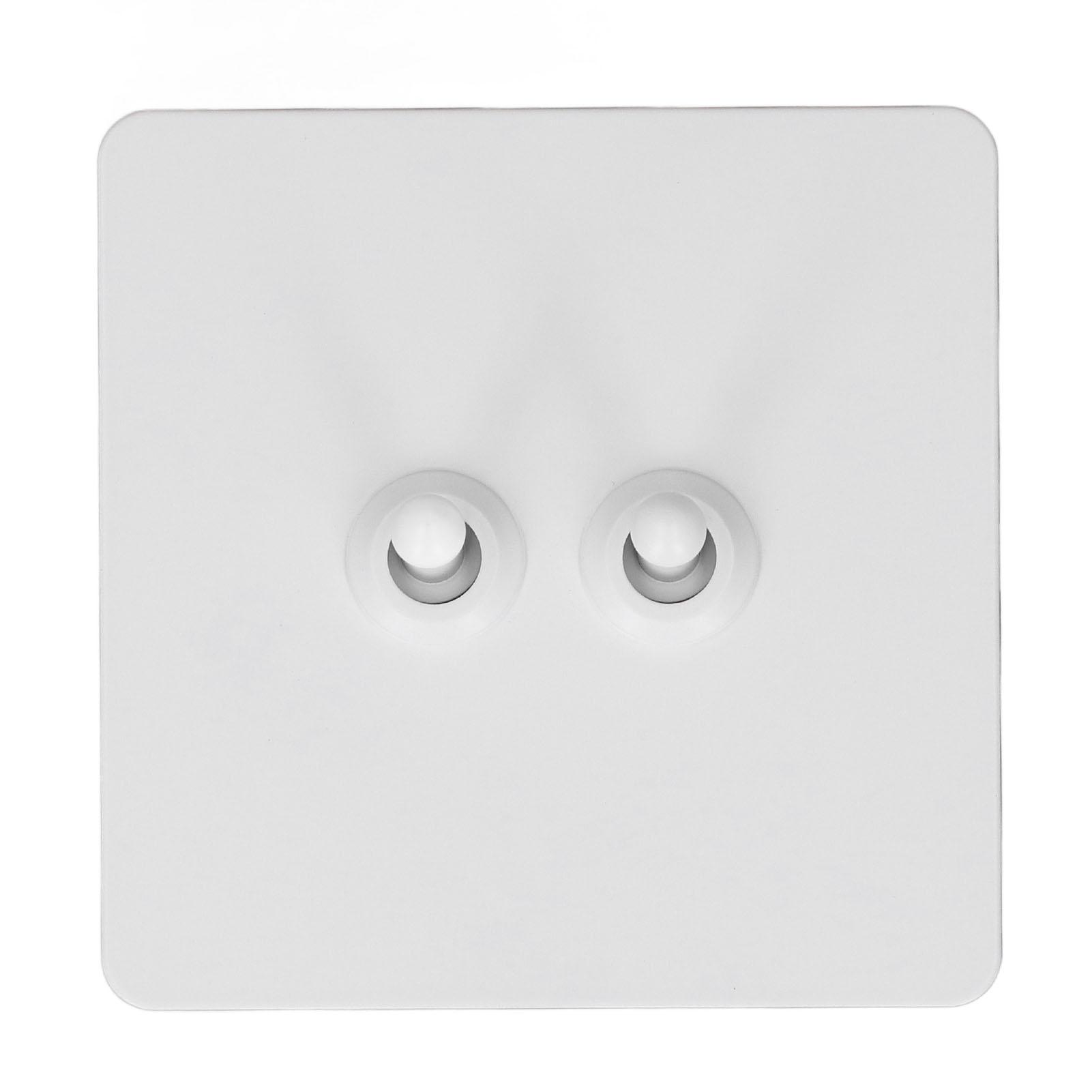 

Wall Toggle Switch Stainless Steel Panel Insulated PC Base 2 Gang 2 Way Double Pole Toggle Switch Minimalist White AC250V белый