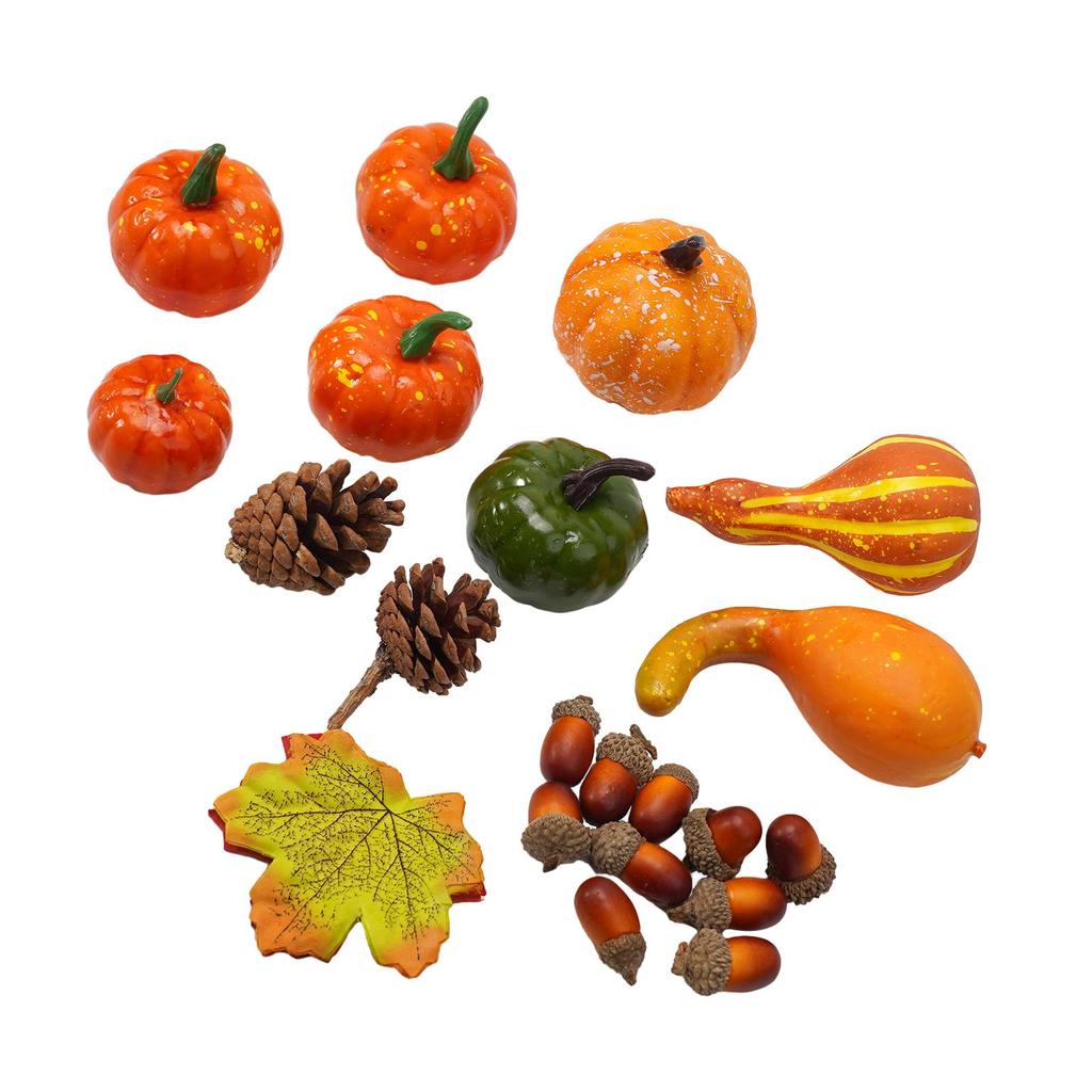 Halloween Herbst Ernte Dekor Künstlicher Mini Kürbis Beeren Ahornblatt