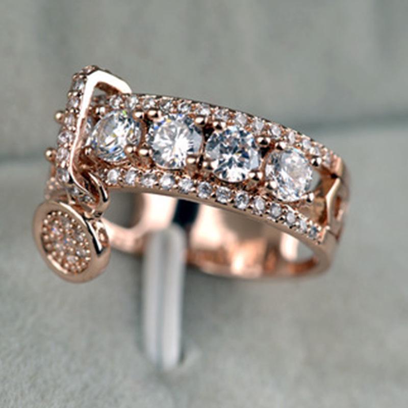 

Элегантное женское кольцо с циркониевым диском: Европейский и американский дизайн в стиле легкой роскоши Size 10