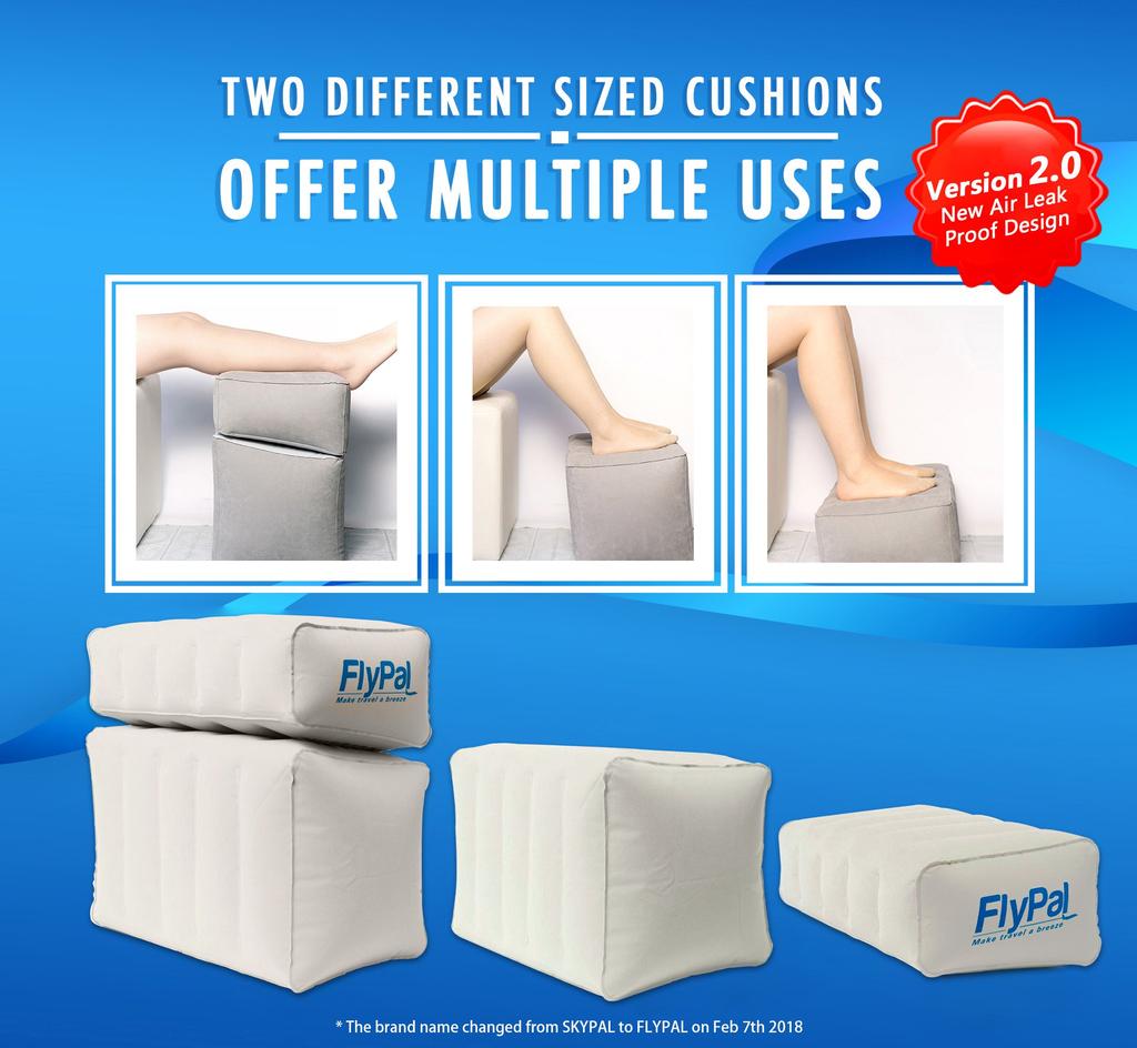 Flypal Air Leg 3 Levels Footrest, Ottoman, Pillow, Relaxing, Airplane, Car, Travel, Portable, Kids,