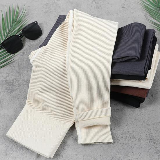 Yüksek Esnekliğe Sahip Yoga Pantolonu Kadın Günlük Pantolon Elastik Yüksek Belli Tek Renk Dar Kesim Dans İş Legging