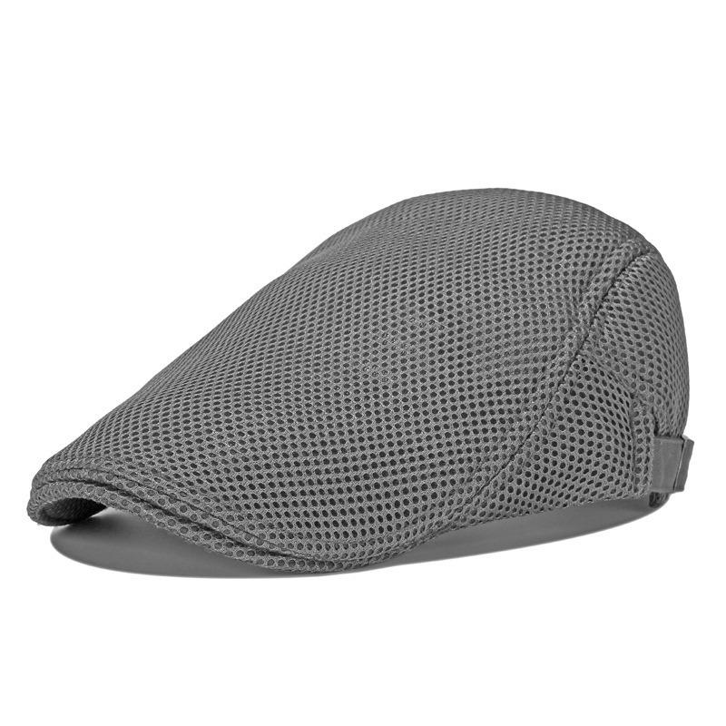 Peaked Cap Men's Spring and Summer Breathable Mesh Forward Hat Solid Color Beret Outdoor Cool Hat Women