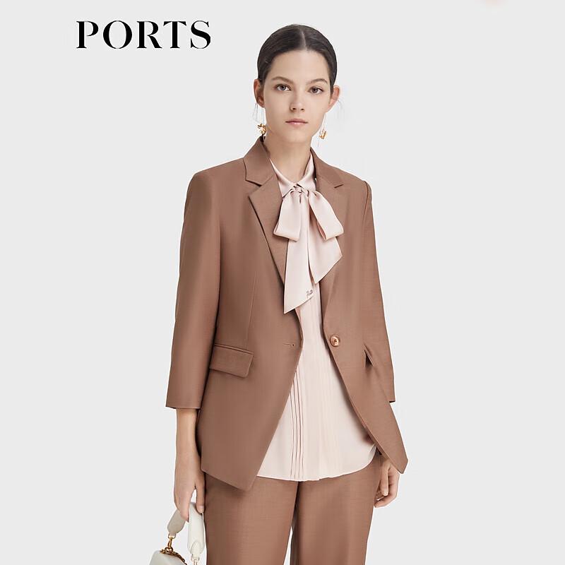 PORTS Women's Brick Red Terracotta Brown Casual Jacket
